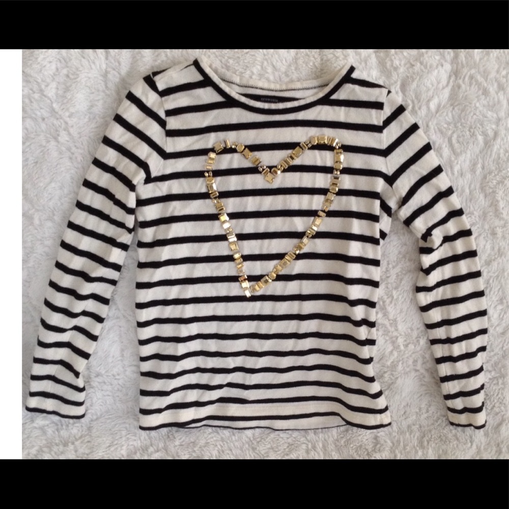 Girls Gold Heart long sleeve shirt